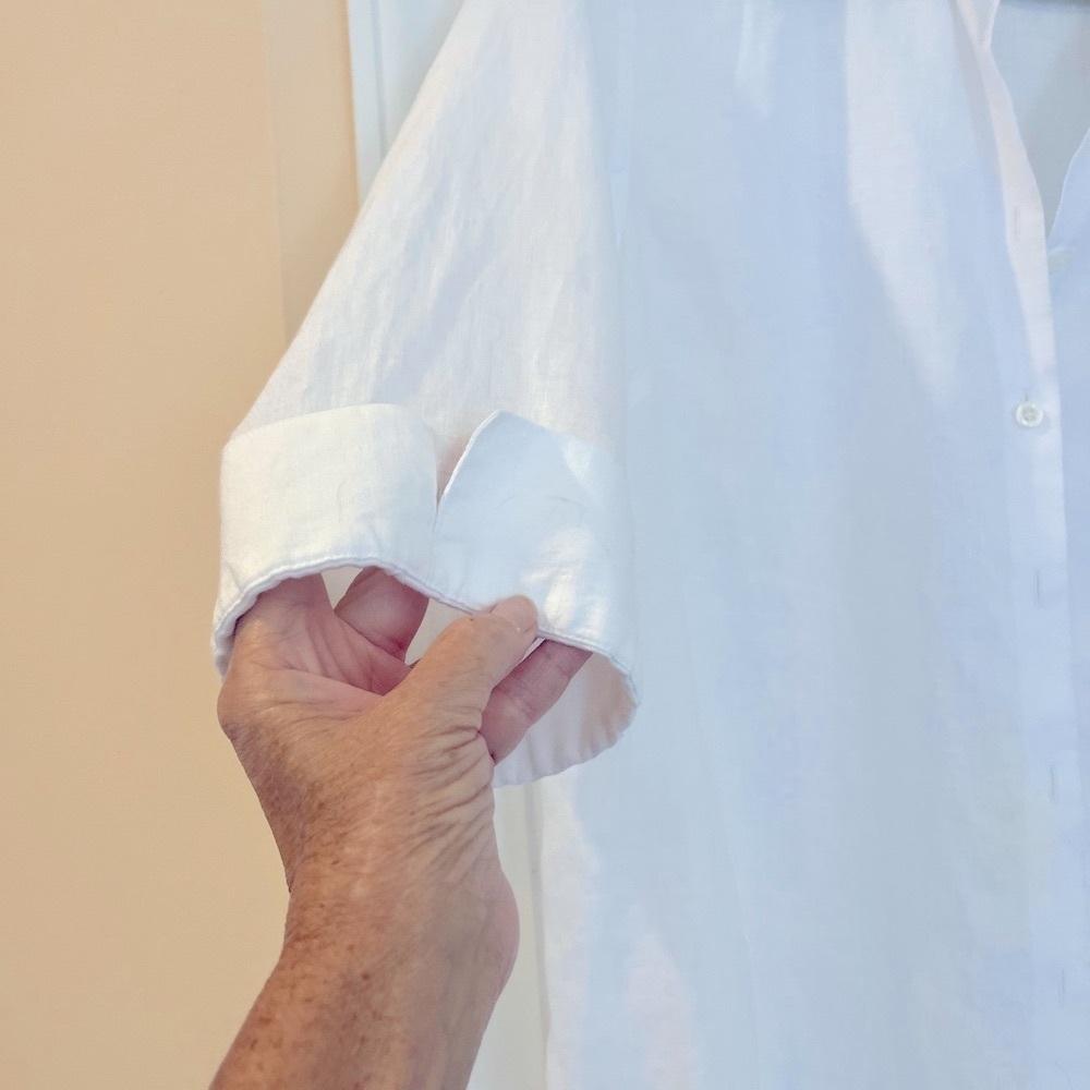 Chico's White Linen No-Iron Shirt size 3 or 16W - Picture 4 of 6